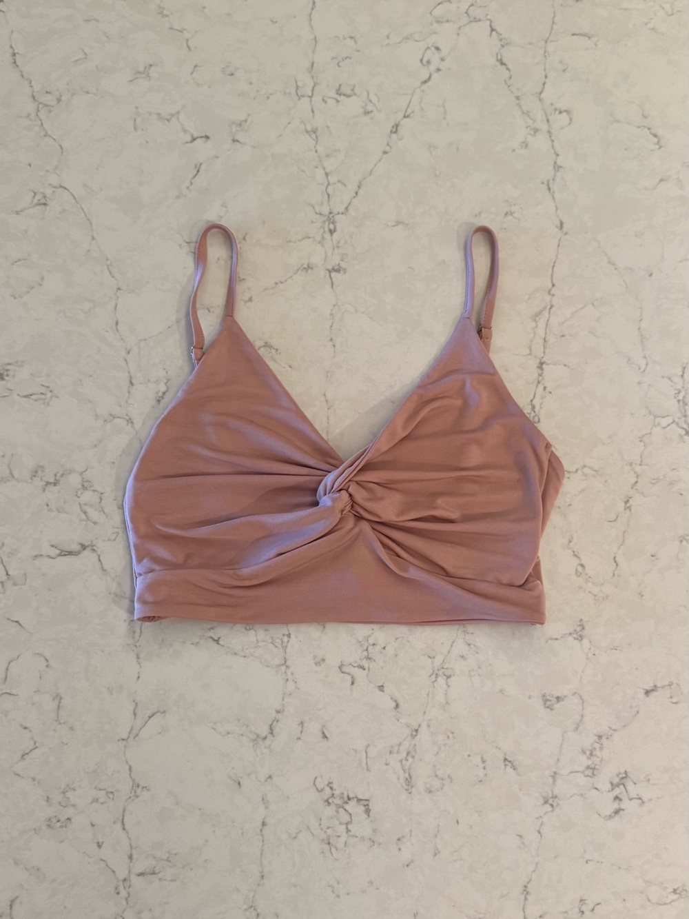 Tigermist Knot Tie Crop Top - Dusty Rose